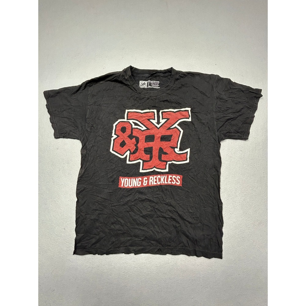 Young & Reckless T-Shirt 100% Cotton Black Large Mens